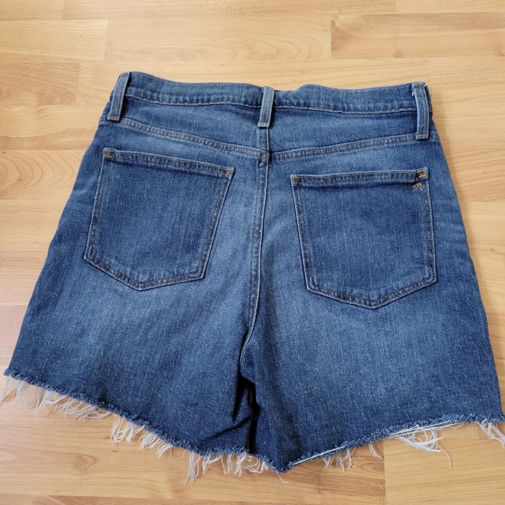 Madewell High Rise Jean Cutt Off Shorts 28 Glenoaks Medium Blue Wash